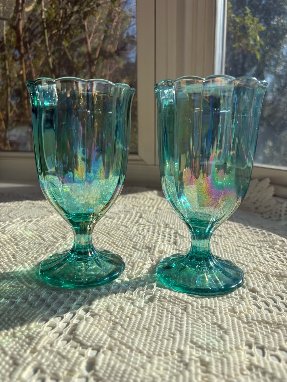 The Pioneer Woman Iridescent Teal Glasses - Pair